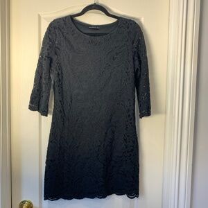 Atmosphere‎ Black Lace Dress EU 14 Romantic Goth Sheer Sleeves Short Dress
